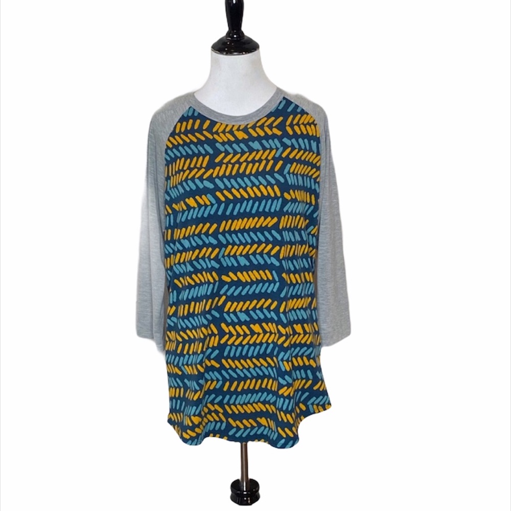 Lularoe Randy Pattern Baseball T-shirt -Size Medium